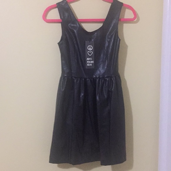 Black faux leather dress! - Picture 2 of 2